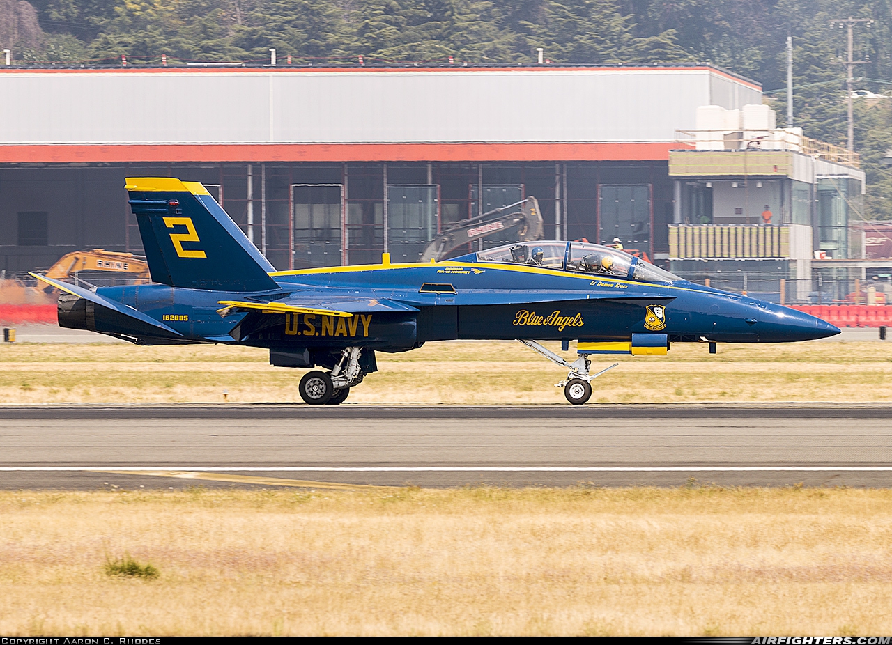 USA - Navy McDonnell Douglas F/A-18B Hornet 162885 at Seattle - Boeing Field / King County Int. (BFI / KBFI), USA