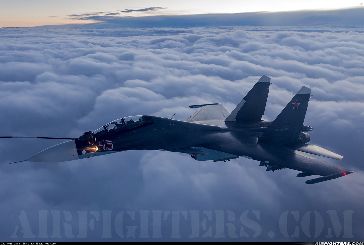 Russia - Air Force Sukhoi Su-30SM Flanker RF-93665 at In Flight, Russia