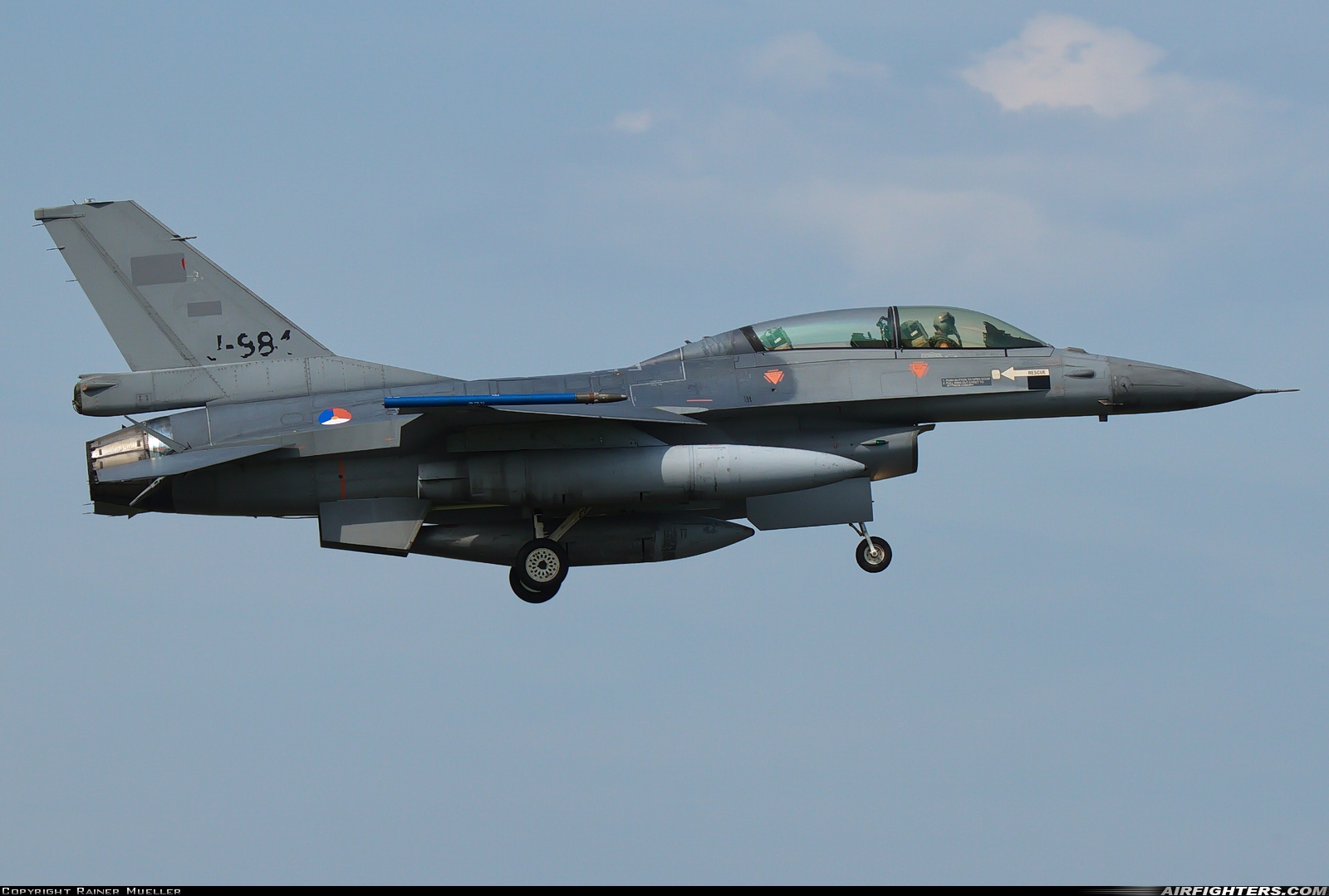 Netherlands - Air Force General Dynamics F-16BM Fighting Falcon J-884 at Leeuwarden (LWR / EHLW), Netherlands