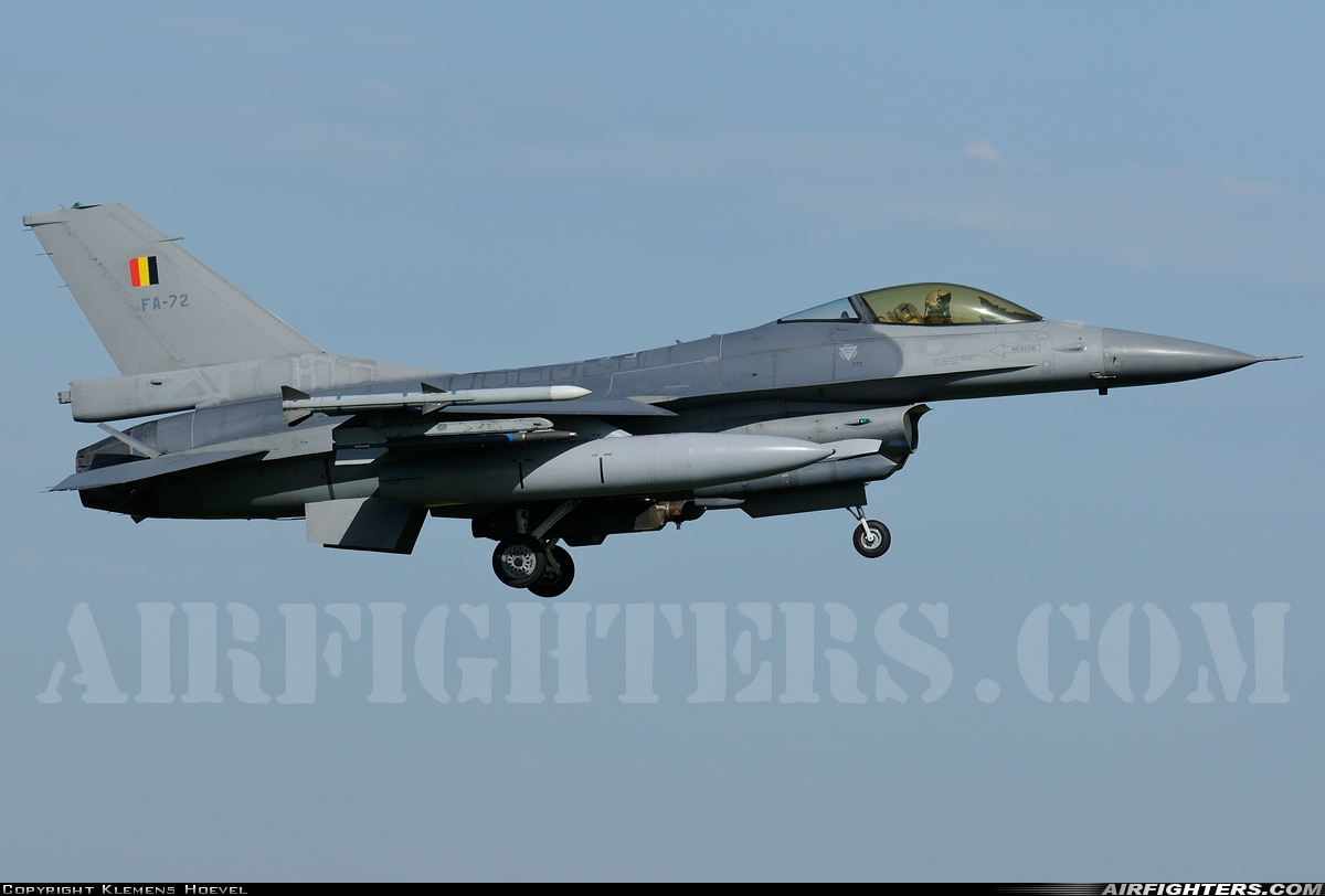 Belgium - Air Force General Dynamics F-16AM Fighting Falcon FA-72 at Leeuwarden (LWR / EHLW), Netherlands