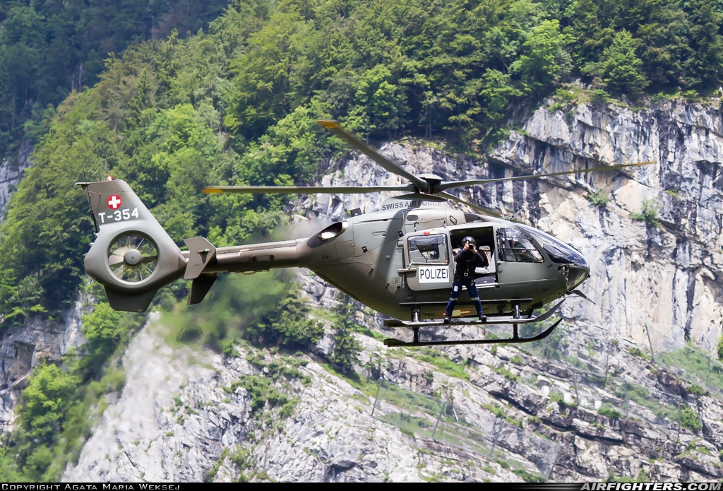 Switzerland - Air Force Eurocopter TH05 (EC-635P2+) T-354 at Meiringen (LSMM), Switzerland
