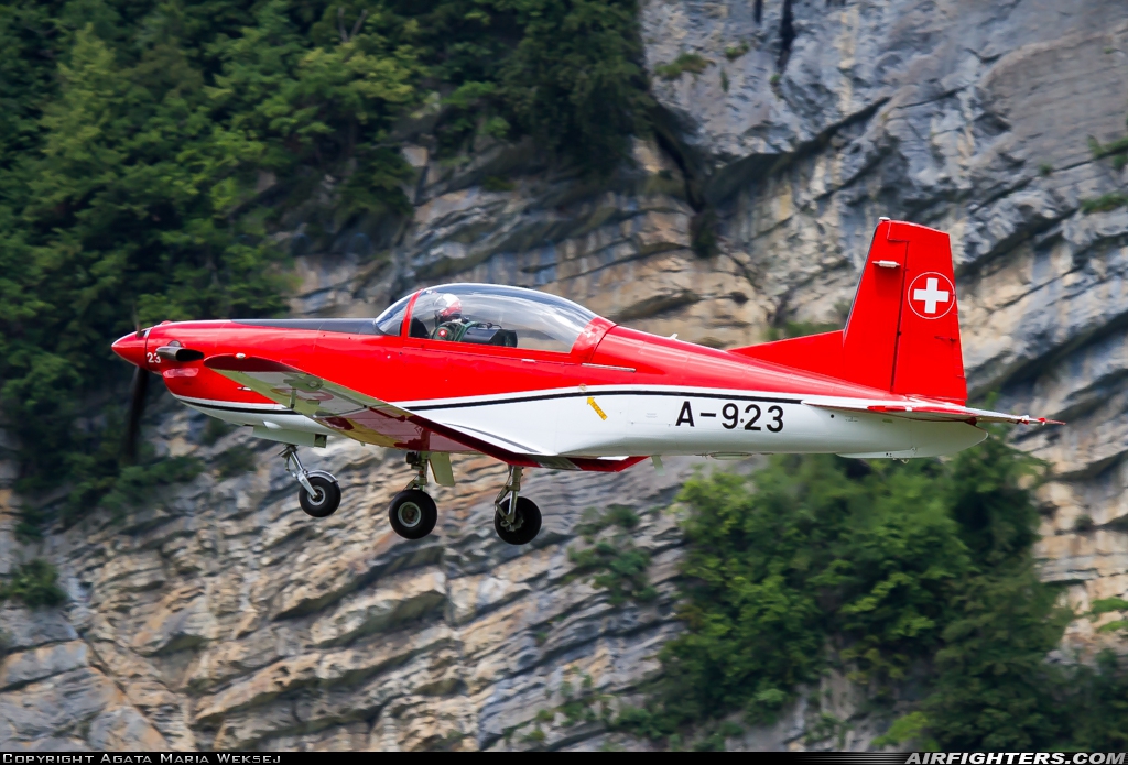 Switzerland - Air Force Pilatus NCPC-7 Turbo Trainer A-923 at Meiringen (LSMM), Switzerland