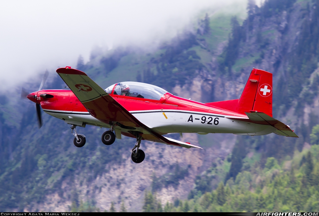 Switzerland - Air Force Pilatus NCPC-7 Turbo Trainer A-926 at Meiringen (LSMM), Switzerland
