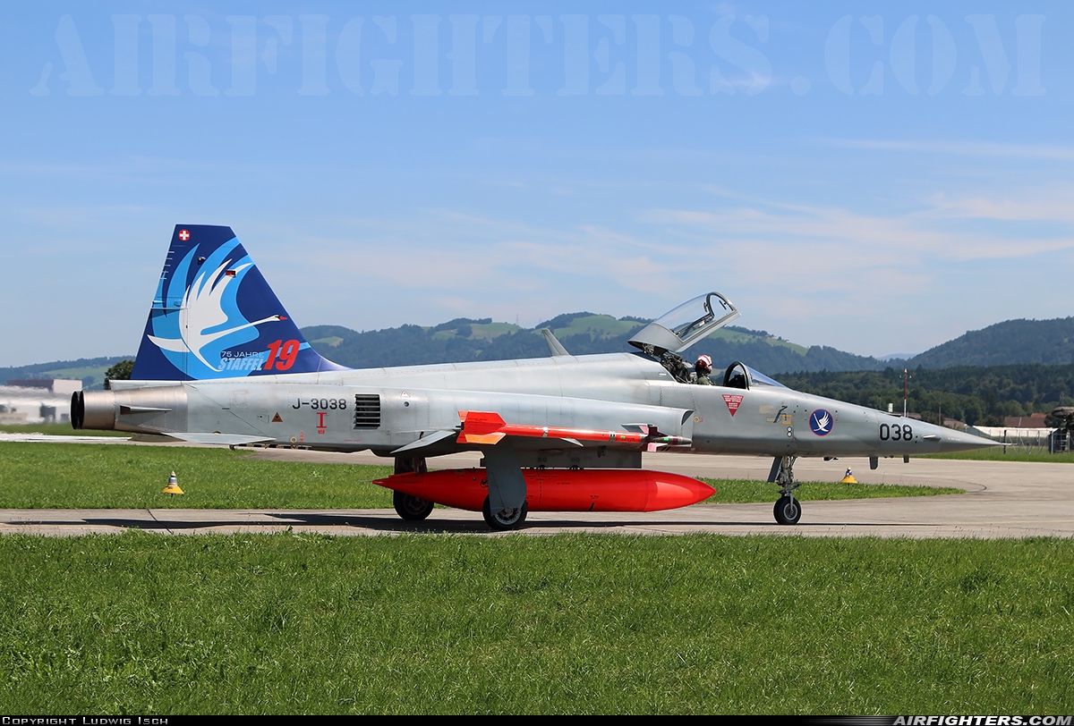 Switzerland - Air Force Northrop F-5E Tiger II J-3038 at Emmen (EML / LSME), Switzerland