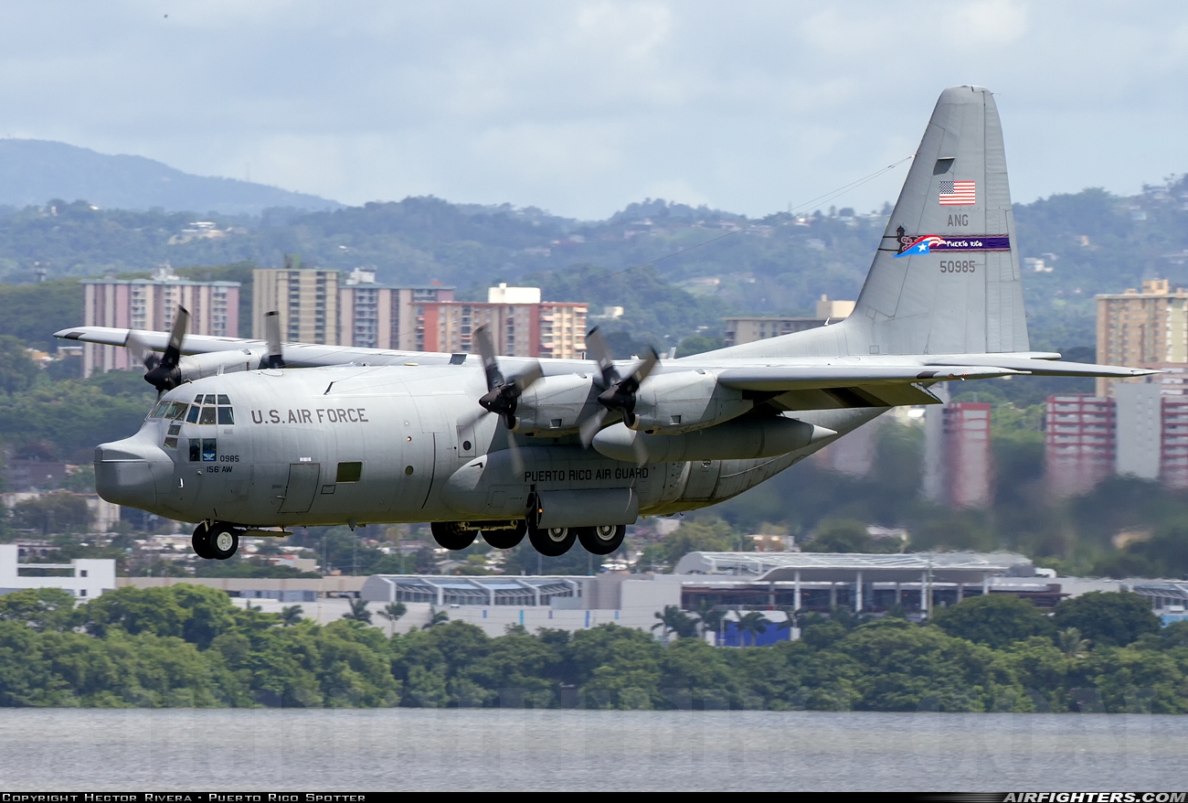 USA - Air Force Lockheed WC-130H Hercules (L-382) 65-0985 at San Juan - Luis Munoz Marin Int. (SJU / TJSJ), Puerto Rico