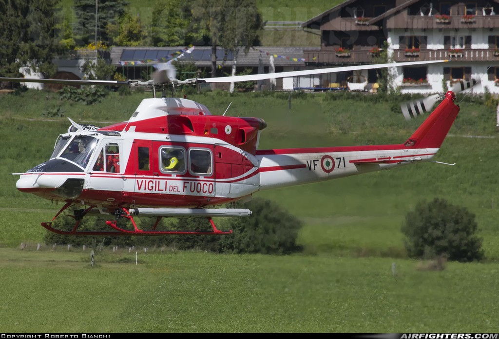Italy - Vigili del Fuoco Agusta-Bell AB-412EP Grifone I-VFPA at Dobbiaco (LIVD), Italy