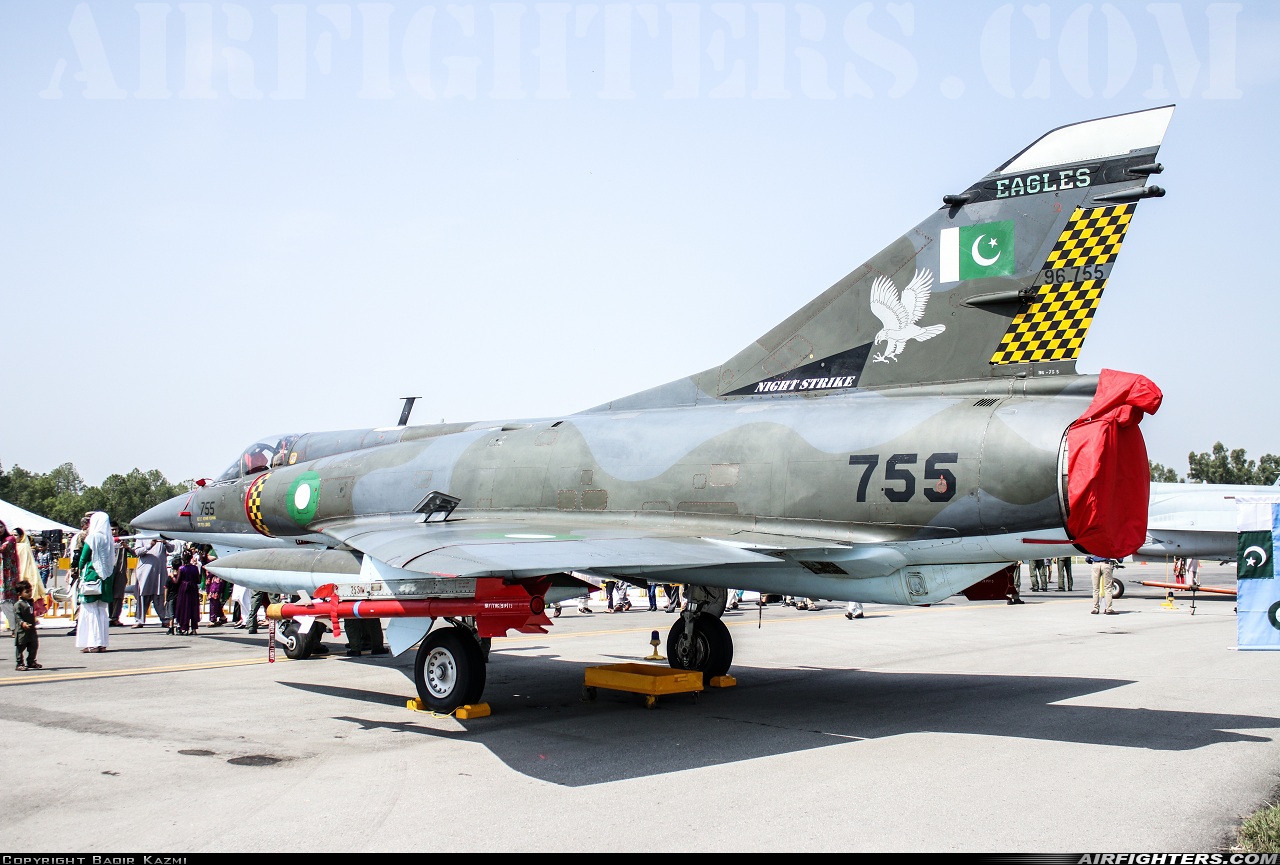Pakistan - Air Force Dassault Mirage 5VEF 96-755 at Rawalpindi - Nur Khan Airbase (ISB / OPRN), Pakistan
