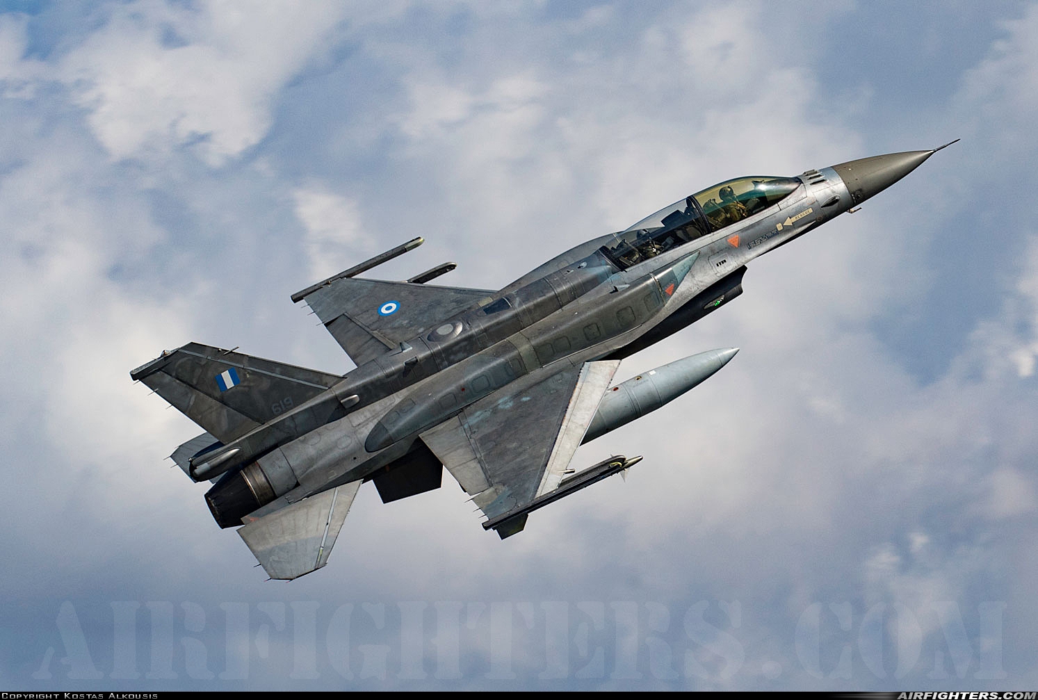 Greece - Air Force General Dynamics F-16D Fighting Falcon 619 at Off-Airport - Larisa, Greece