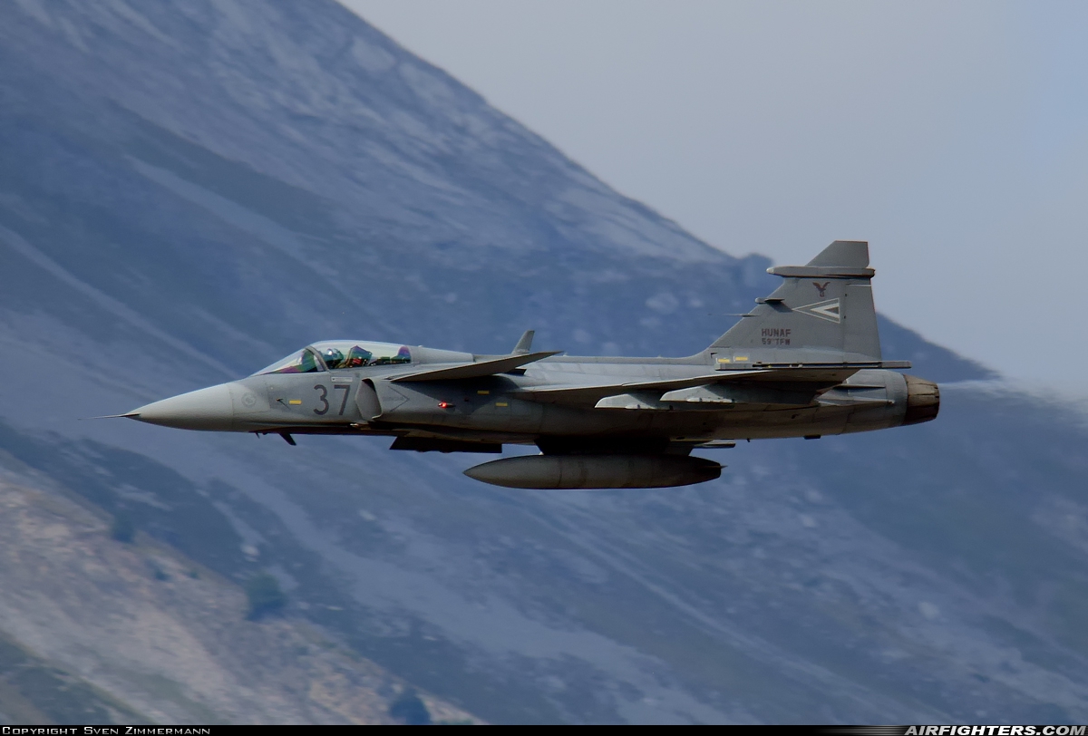 Hungary - Air Force Saab JAS-39C Gripen 37 at Sion (- Sitten) (SIR / LSGS / LSMS), Switzerland