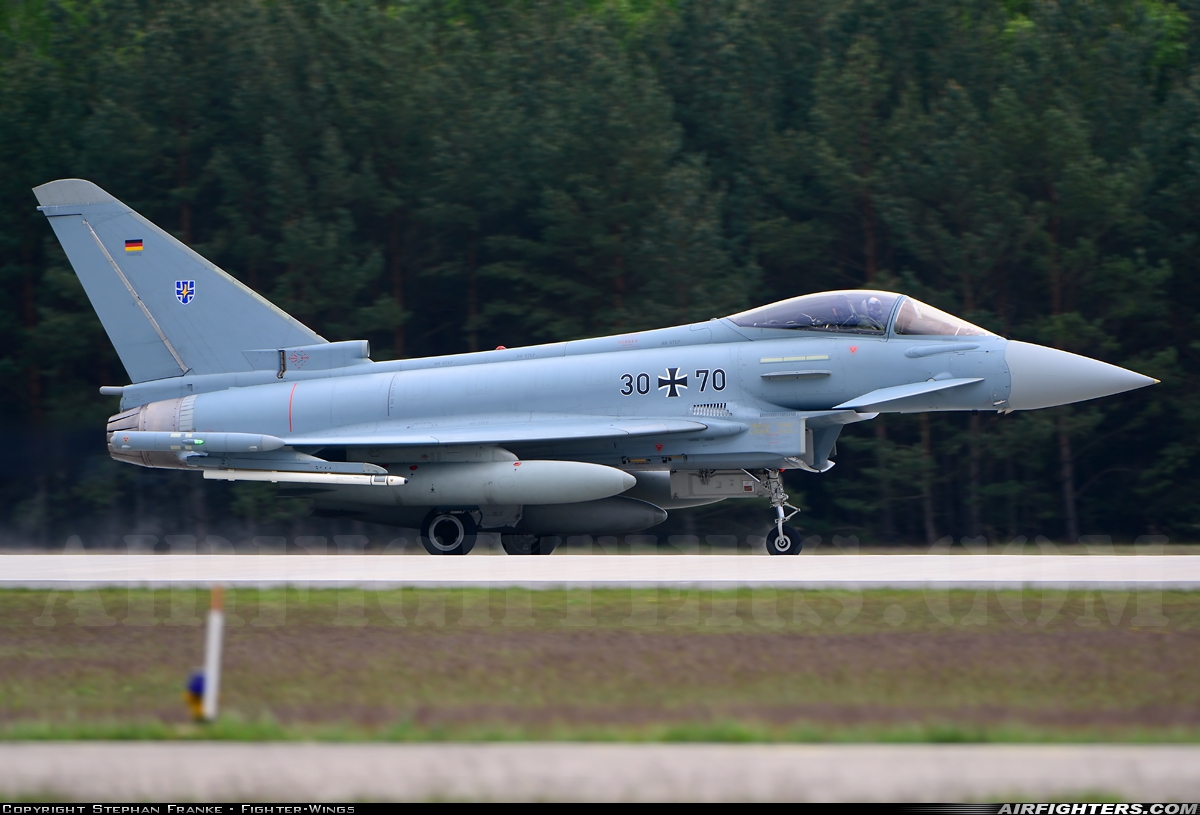 Germany - Air Force Eurofighter EF-2000 Typhoon S 30+70 at Holzdorf (ETSH), Germany