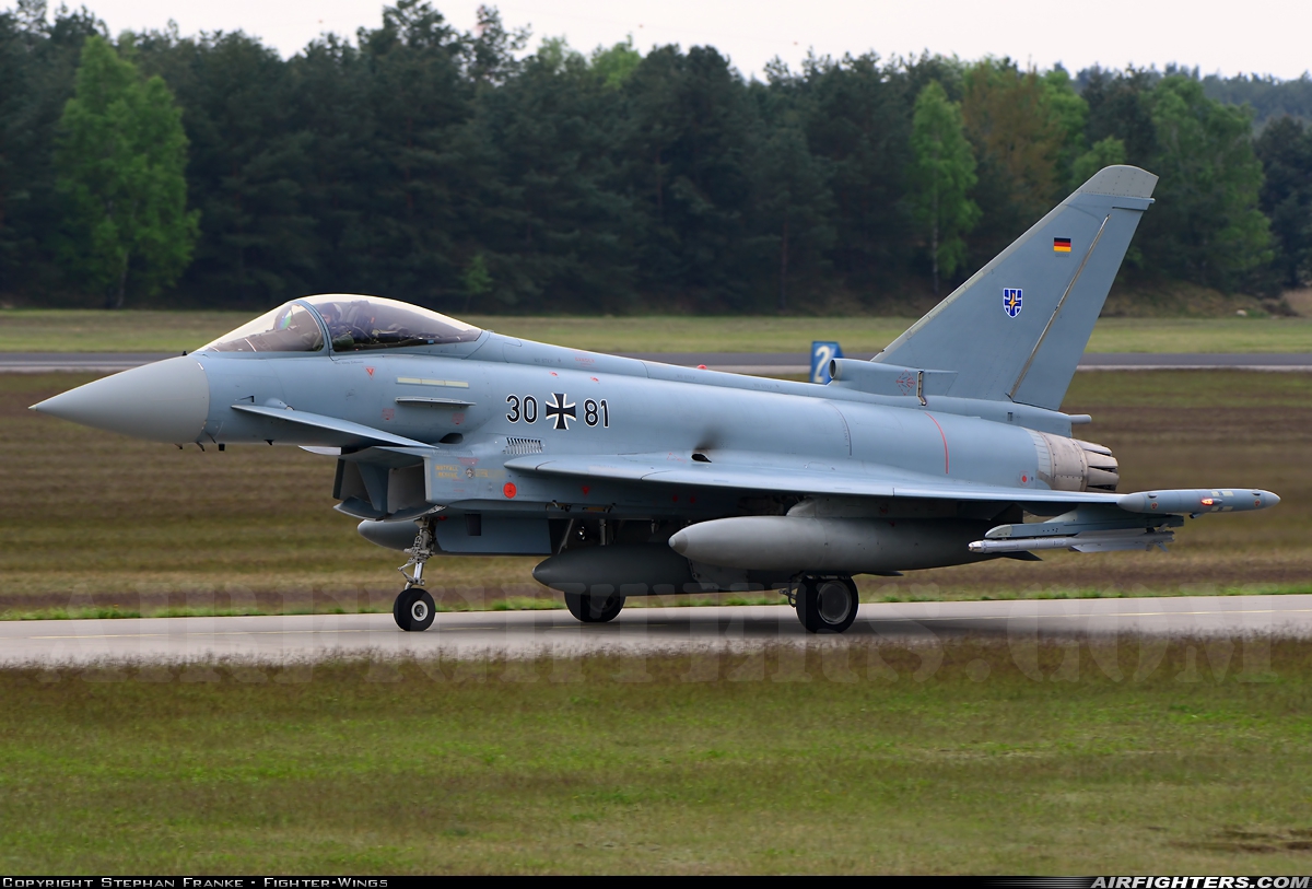 Germany - Air Force Eurofighter EF-2000 Typhoon S 30+81 at Holzdorf (ETSH), Germany