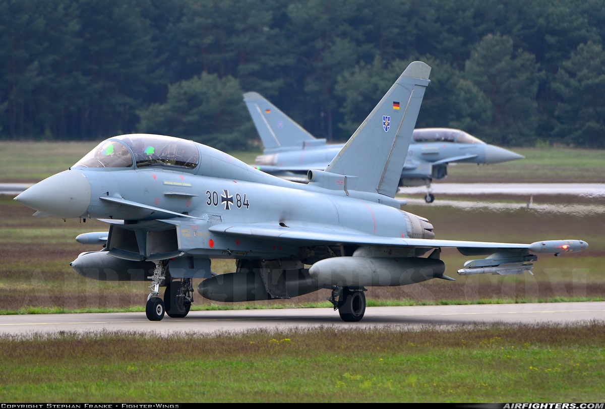 Germany - Air Force Eurofighter EF-2000 Typhoon T 30+84 at Holzdorf (ETSH), Germany
