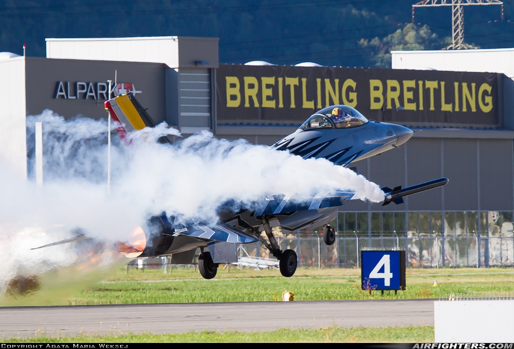Belgium - Air Force General Dynamics F-16AM Fighting Falcon FA-123 at Sion (- Sitten) (SIR / LSGS / LSMS), Switzerland