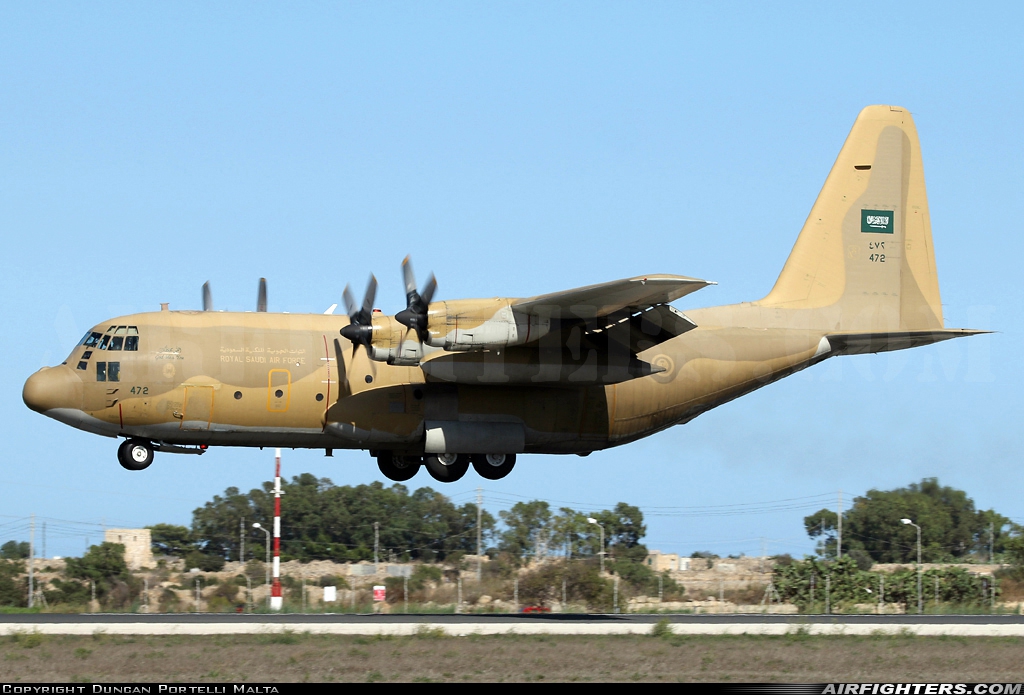 Saudi Arabia - Air Force Lockheed C-130H Hercules (L-382) 472 at Luqa - Malta International (MLA / LMML), Malta