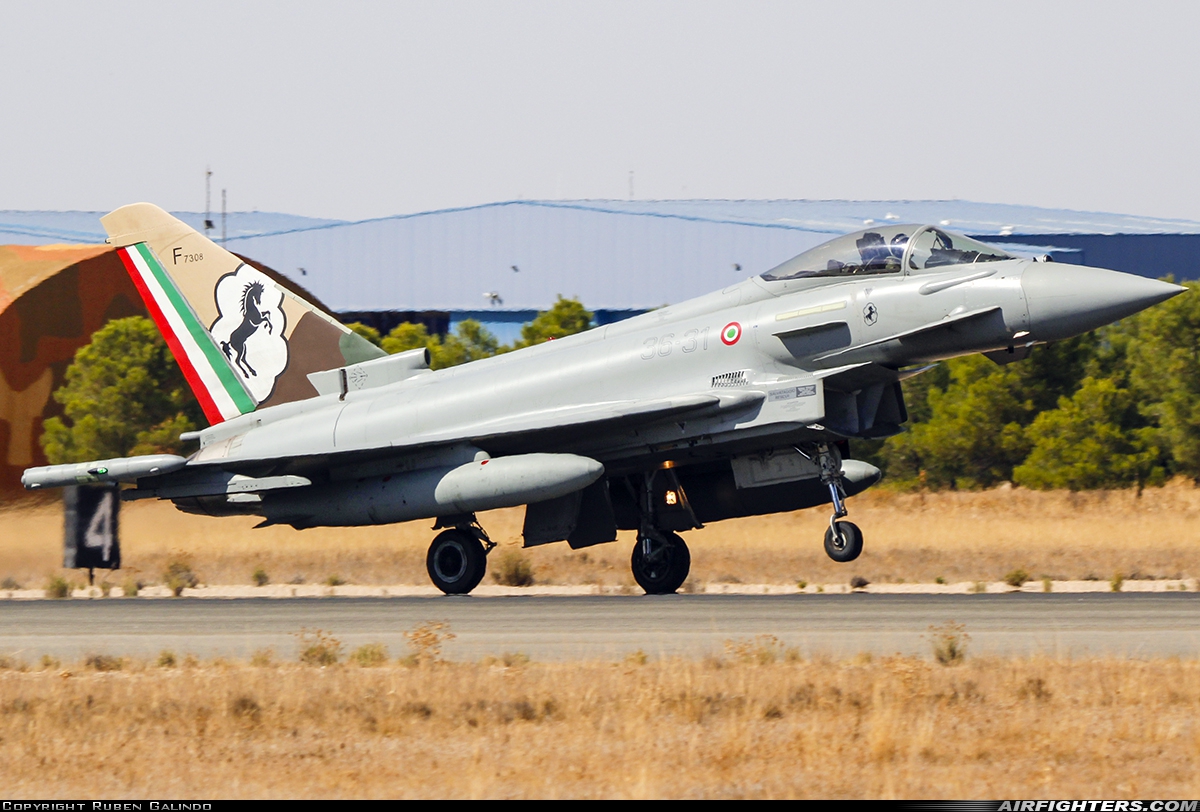 Italy - Air Force Eurofighter F-2000A Typhoon (EF-2000S) MM7308 at Albacete (- Los Llanos) (LEAB), Spain