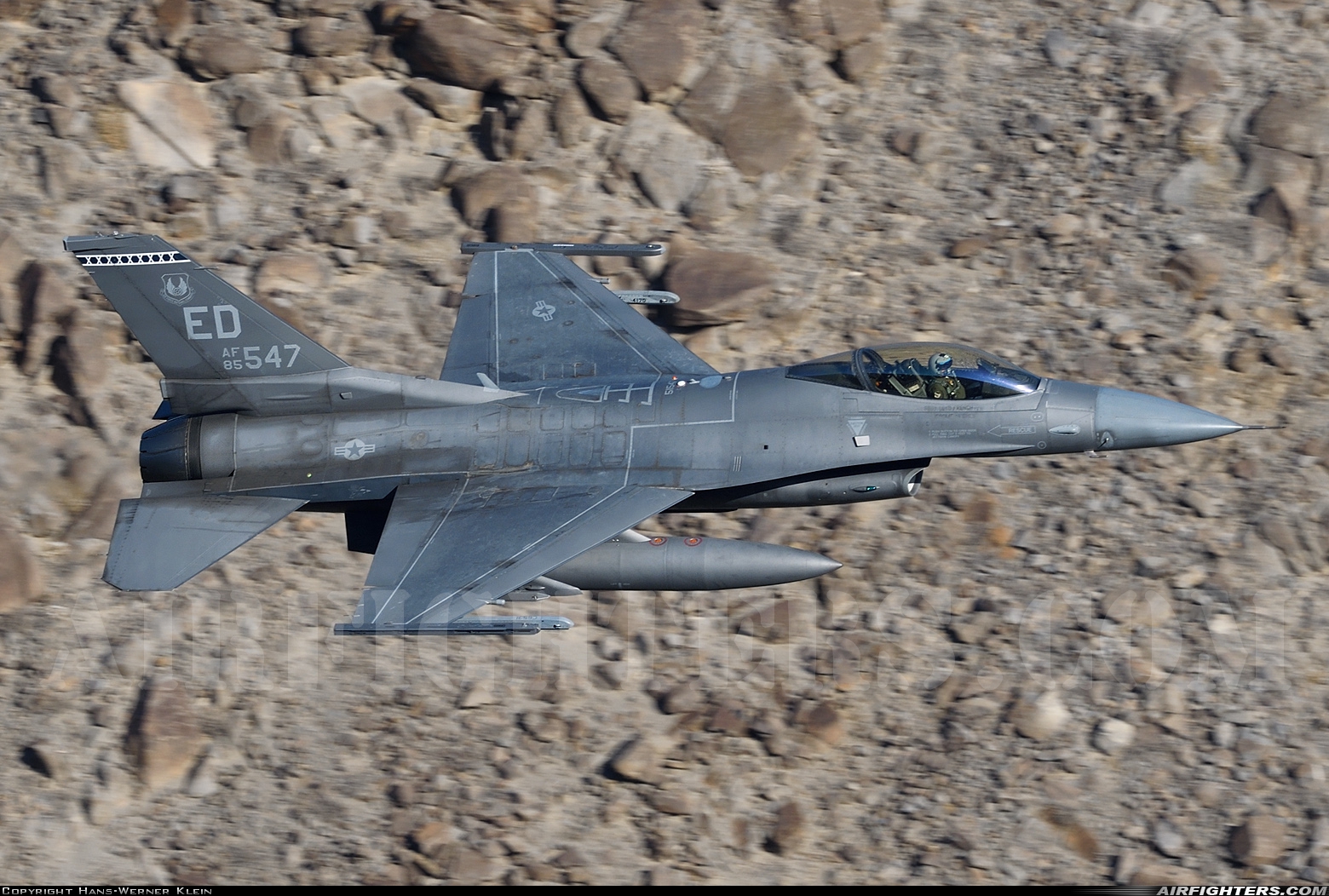 USA - Air Force General Dynamics F-16C Fighting Falcon 85-1547 at Off-Airport - Rainbow Canyon area, USA