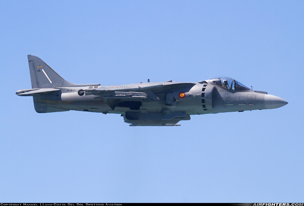 Spain - Navy McDonnell Douglas EAV-8B+ Harrier II VA.1B-37 at Off-Airport - Playa la Costilla, Rota-Cadiz, Spain