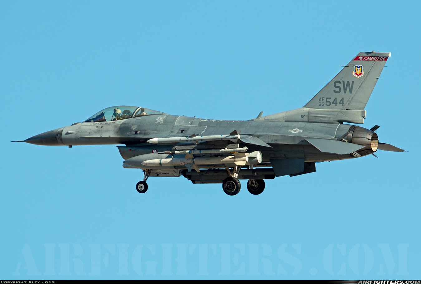 USA - Air Force General Dynamics F-16C Fighting Falcon 93-0544 at Las Vegas - Nellis AFB (LSV / KLSV), USA