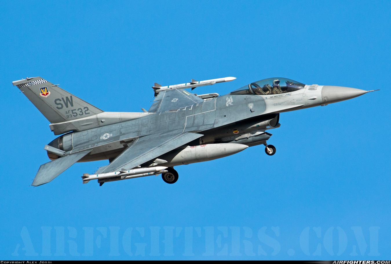 USA - Air Force General Dynamics F-16C Fighting Falcon 93-0532 at Las Vegas - Nellis AFB (LSV / KLSV), USA