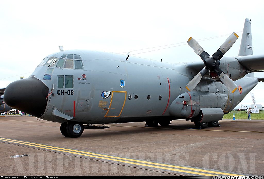 Belgium - Air Force Lockheed C-130H Hercules (L-382) CH-08 at Fairford (FFD / EGVA), UK