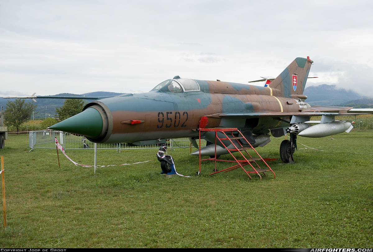 Slovakia - Air Force Mikoyan-Gurevich MiG-21MF 9502 at Slavnica-Dubnica (LZDB), Slovakia