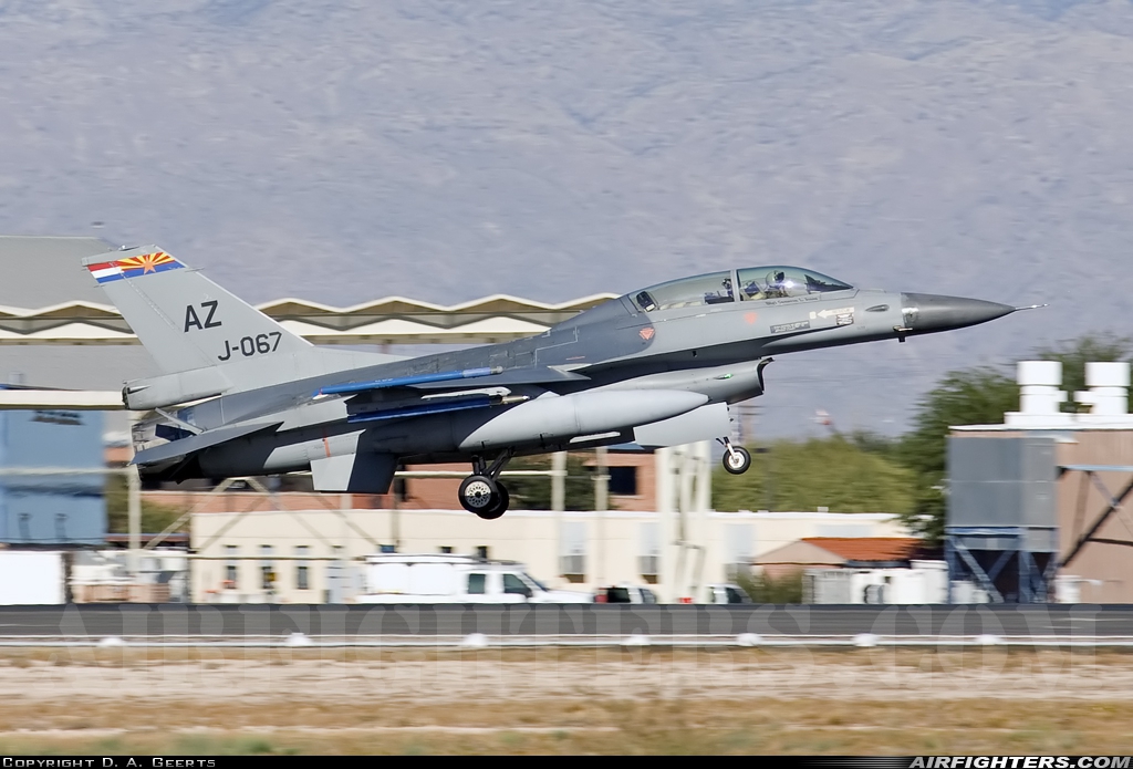 Netherlands - Air Force General Dynamics F-16BM Fighting Falcon J-067 at Tucson - Int. (TUS / KTUS), USA