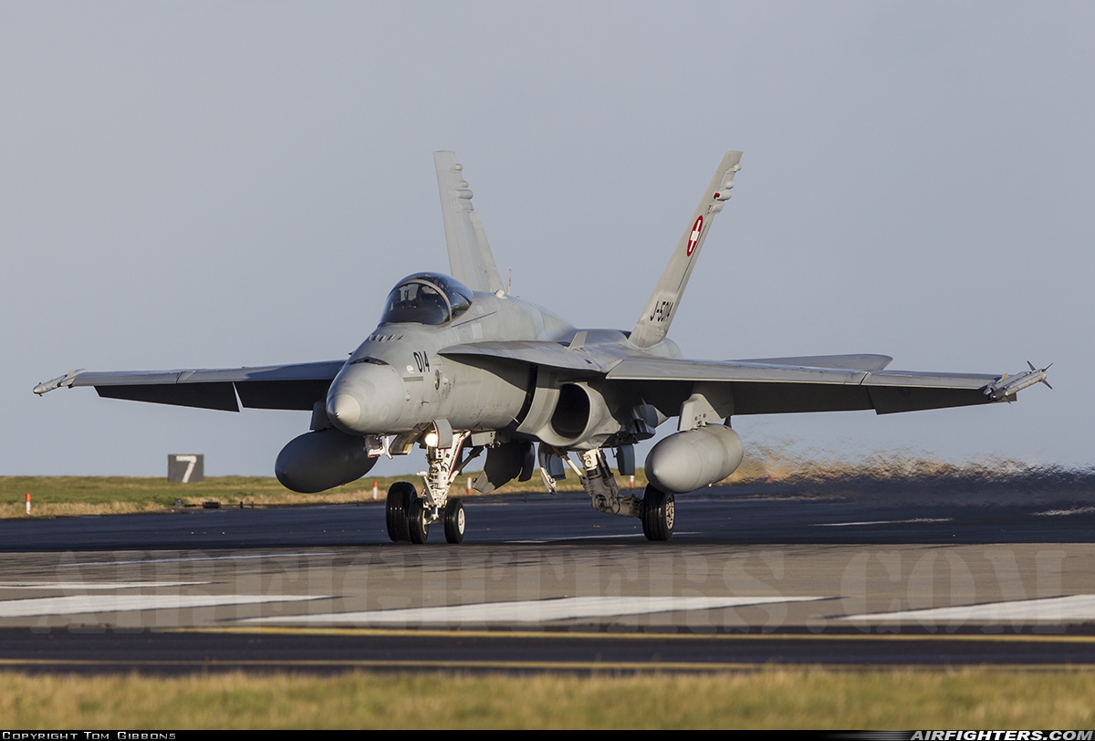 Switzerland - Air Force McDonnell Douglas F/A-18C Hornet J-5014 at Lossiemouth (LMO / EGQS), UK