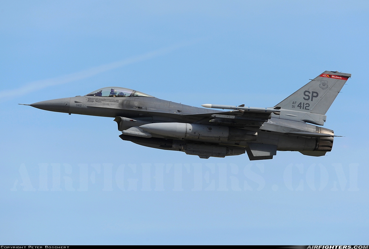 USA - Air Force General Dynamics F-16C Fighting Falcon 91-0412 at Fairford (FFD / EGVA), UK