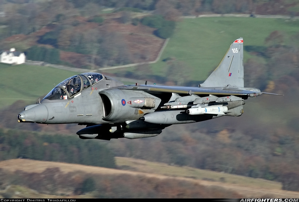 UK - Air Force British Aerospace Harrier T.12 ZH657 at Off-Airport - Machynlleth Loop Area, UK