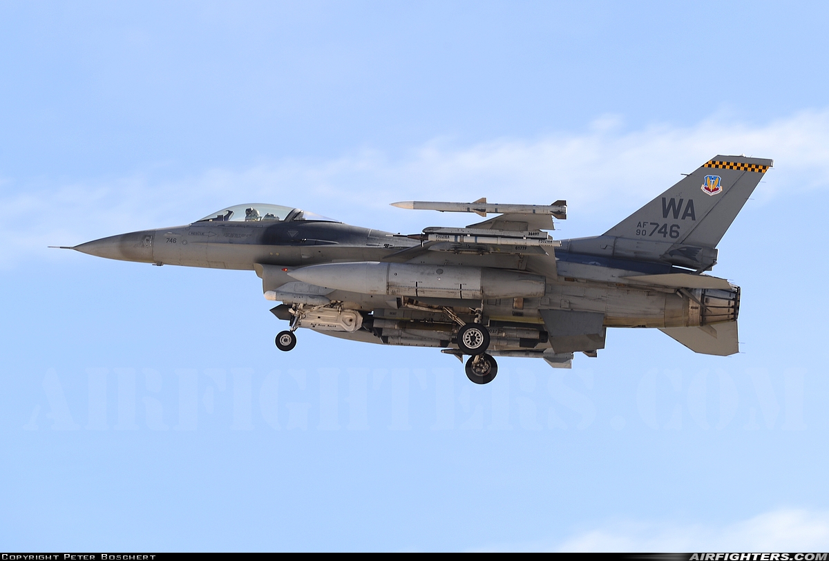 USA - Air Force General Dynamics F-16C Fighting Falcon 90-0746 at Las Vegas - Nellis AFB (LSV / KLSV), USA