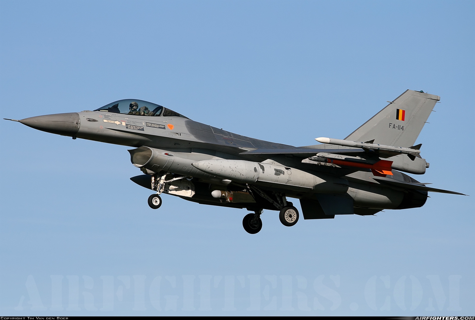 Belgium - Air Force General Dynamics F-16AM Fighting Falcon FA-114 at Kleine Brogel (EBBL), Belgium