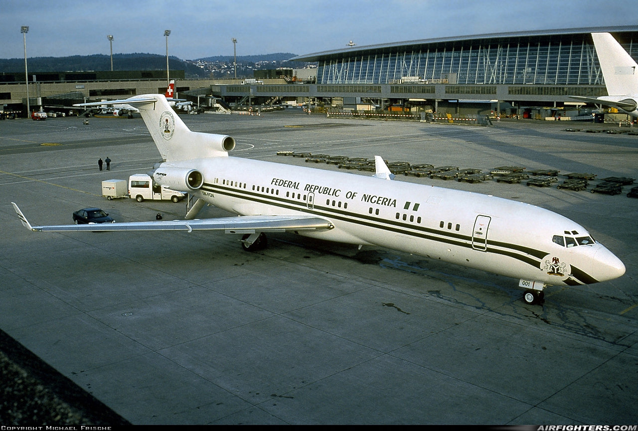 Nigeria - Government Boeing 727-2N6/Adv(RE) Super 27 5N-FGN at Zurich (- Kloten) (ZRH / LSZH), Switzerland