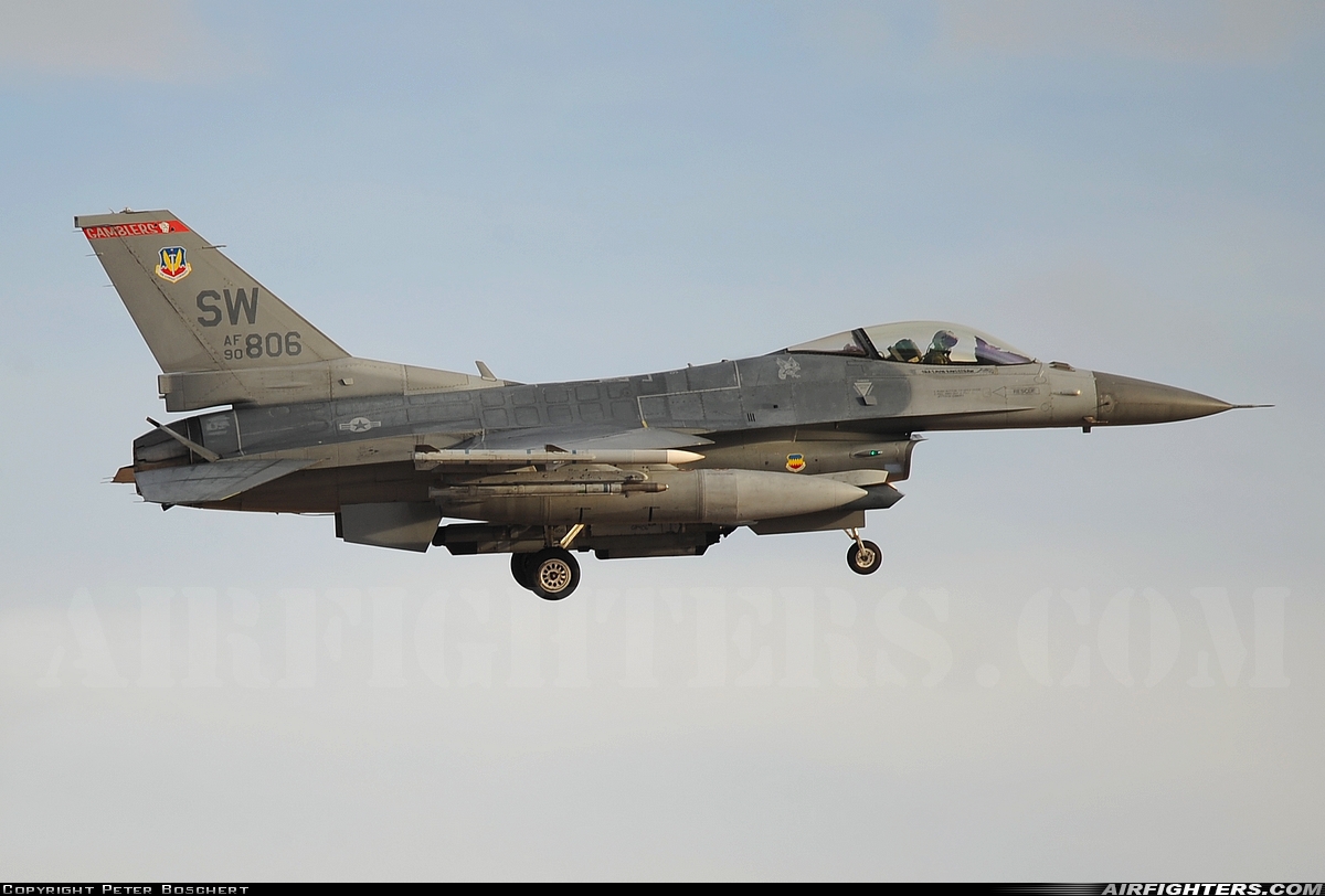 USA - Air Force General Dynamics F-16C Fighting Falcon 90-0806 at Las Vegas - Nellis AFB (LSV / KLSV), USA