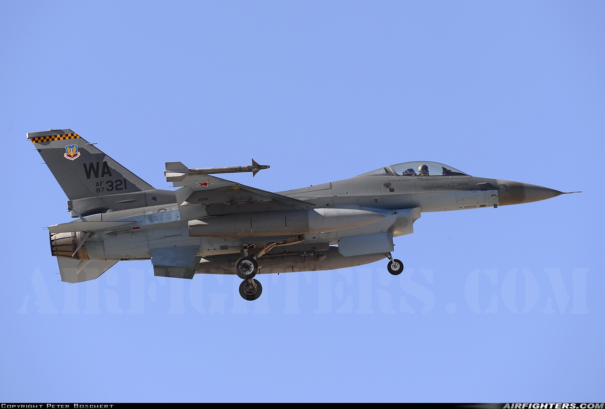 USA - Air Force General Dynamics F-16C Fighting Falcon 87-0321 at Las Vegas - Nellis AFB (LSV / KLSV), USA