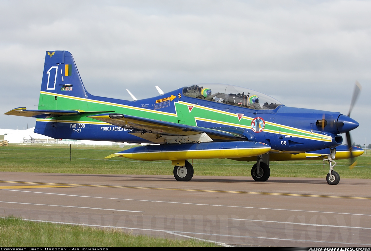 Brazil - Air Force Embraer T-27 Tucano 1308 at Fairford (FFD / EGVA), UK