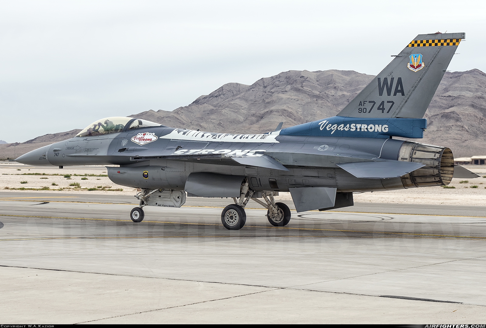 USA - Air Force General Dynamics F-16C Fighting Falcon 90-0747 at Las Vegas - Nellis AFB (LSV / KLSV), USA