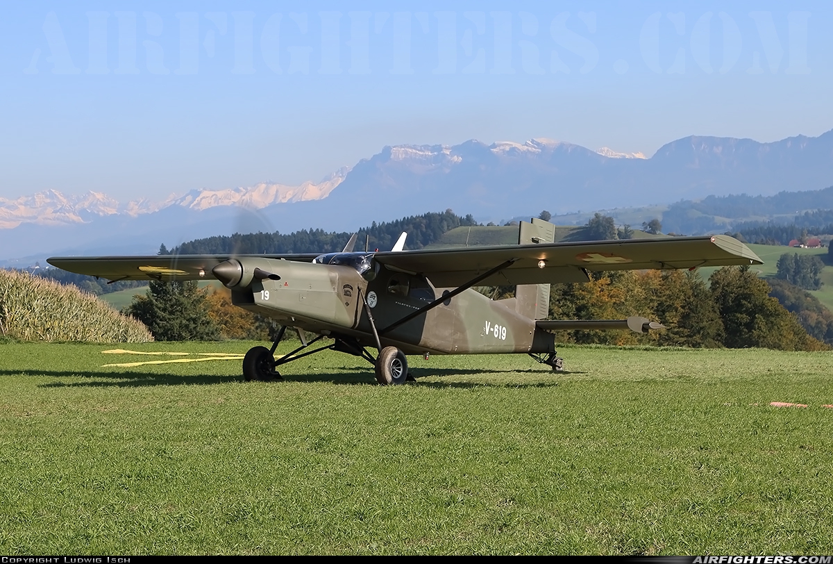 Switzerland - Air Force Pilatus PC-6/B2-H2M-1 Turbo Porter V-619 at Off-Airport - Zell (LU), Switzerland