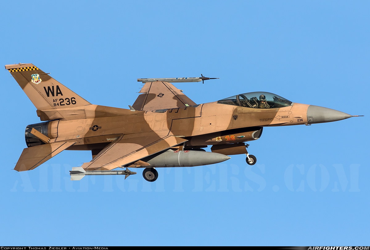 USA - Air Force General Dynamics F-16C Fighting Falcon 84-1236 at Las Vegas - Nellis AFB (LSV / KLSV), USA