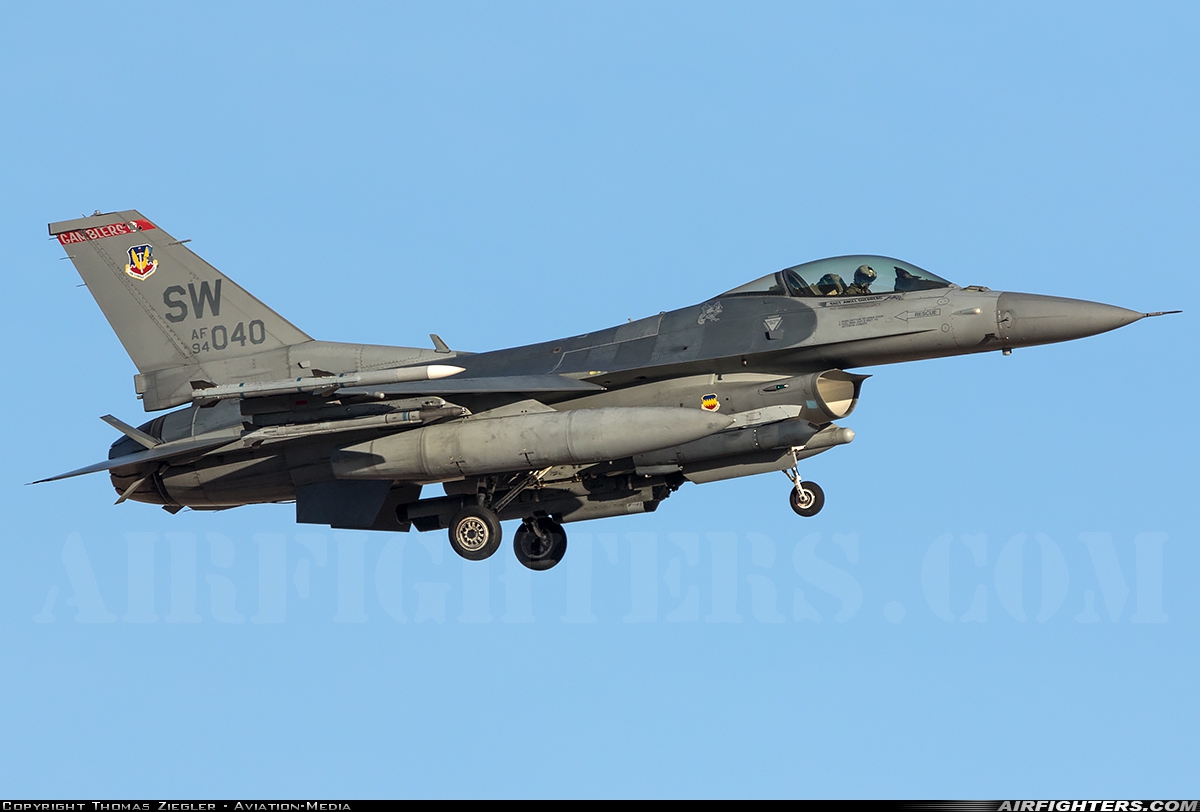 USA - Air Force General Dynamics F-16C Fighting Falcon 94-0040 at Las Vegas - Nellis AFB (LSV / KLSV), USA
