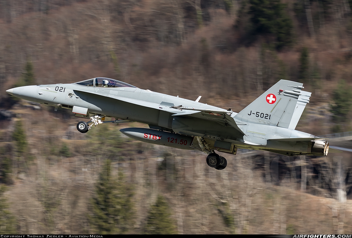 Switzerland - Air Force McDonnell Douglas F/A-18C Hornet J-5021 at Meiringen (LSMM), Switzerland