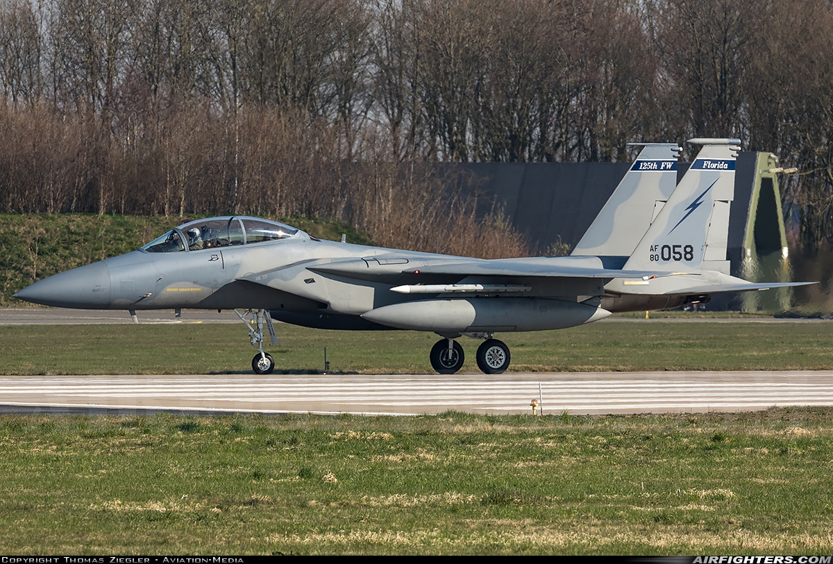 USA - Air Force McDonnell Douglas F-15D Eagle 80-0058 at Leeuwarden (LWR / EHLW), Netherlands
