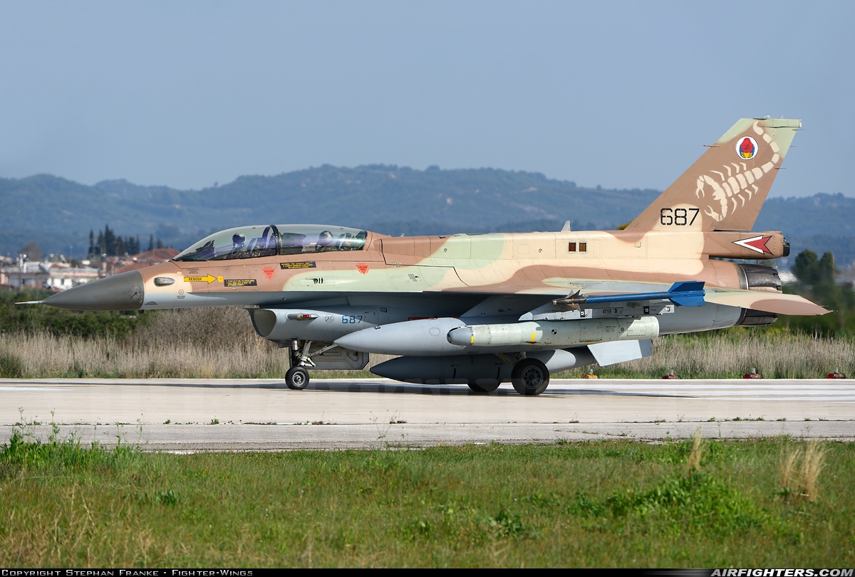 Israel - Air Force General Dynamics F-16D Fighting Falcon 687 at Andravida (Pyrgos -) (PYR / LGAD), Greece