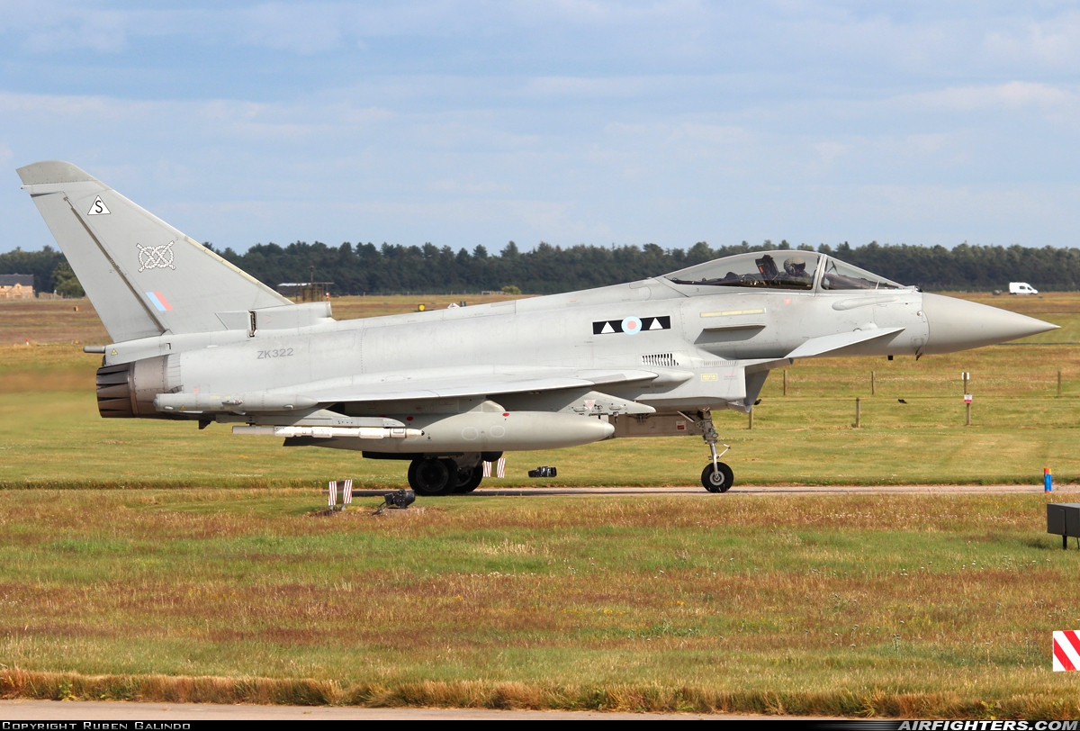UK - Air Force Eurofighter Typhoon FGR4 ZK322 at Lossiemouth (LMO / EGQS), UK