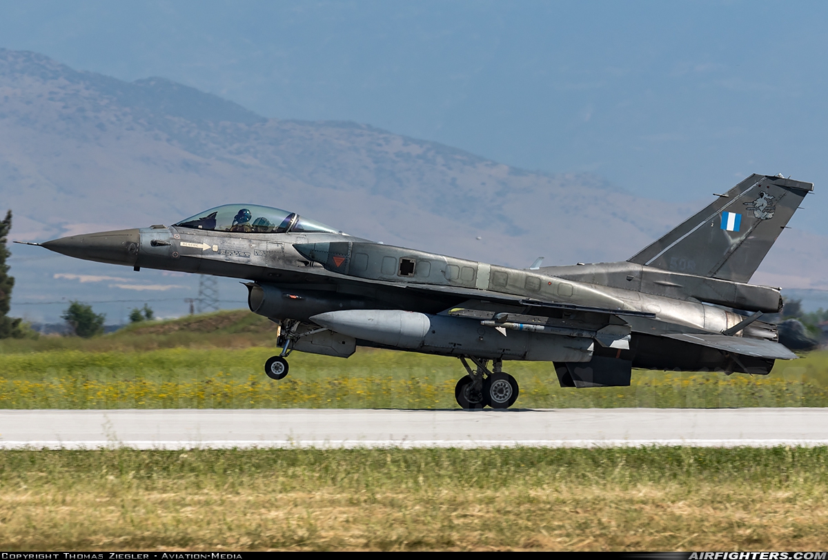Greece - Air Force General Dynamics F-16C Fighting Falcon 508 at Larissa (LRA / LGLR), Greece