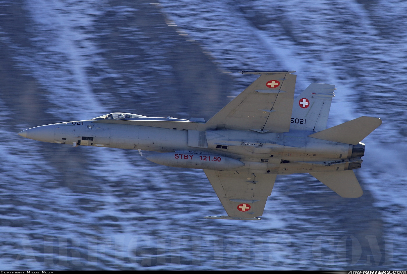 Switzerland - Air Force McDonnell Douglas F/A-18C Hornet J-5021 at Off-Airport - Axalp, Switzerland