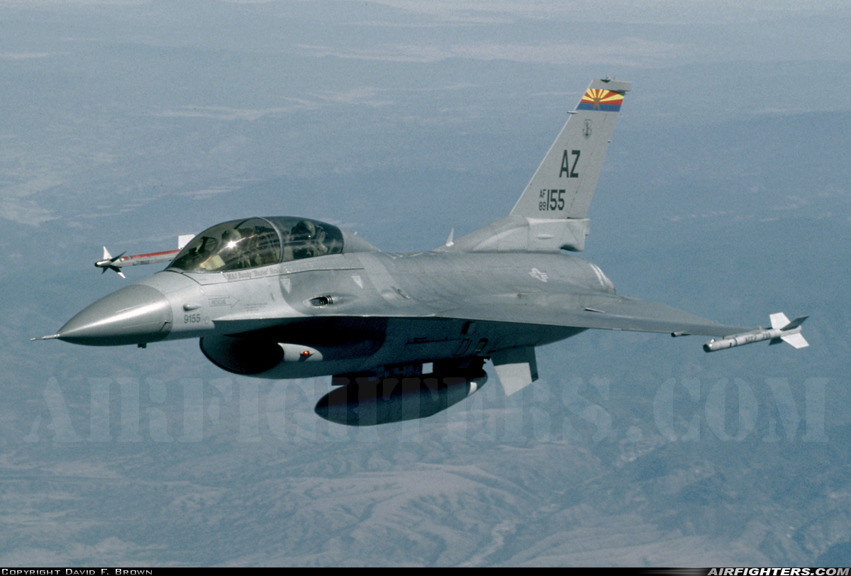 USA - Air Force General Dynamics F-16D Fighting Falcon 89-2155 at In Flight, USA