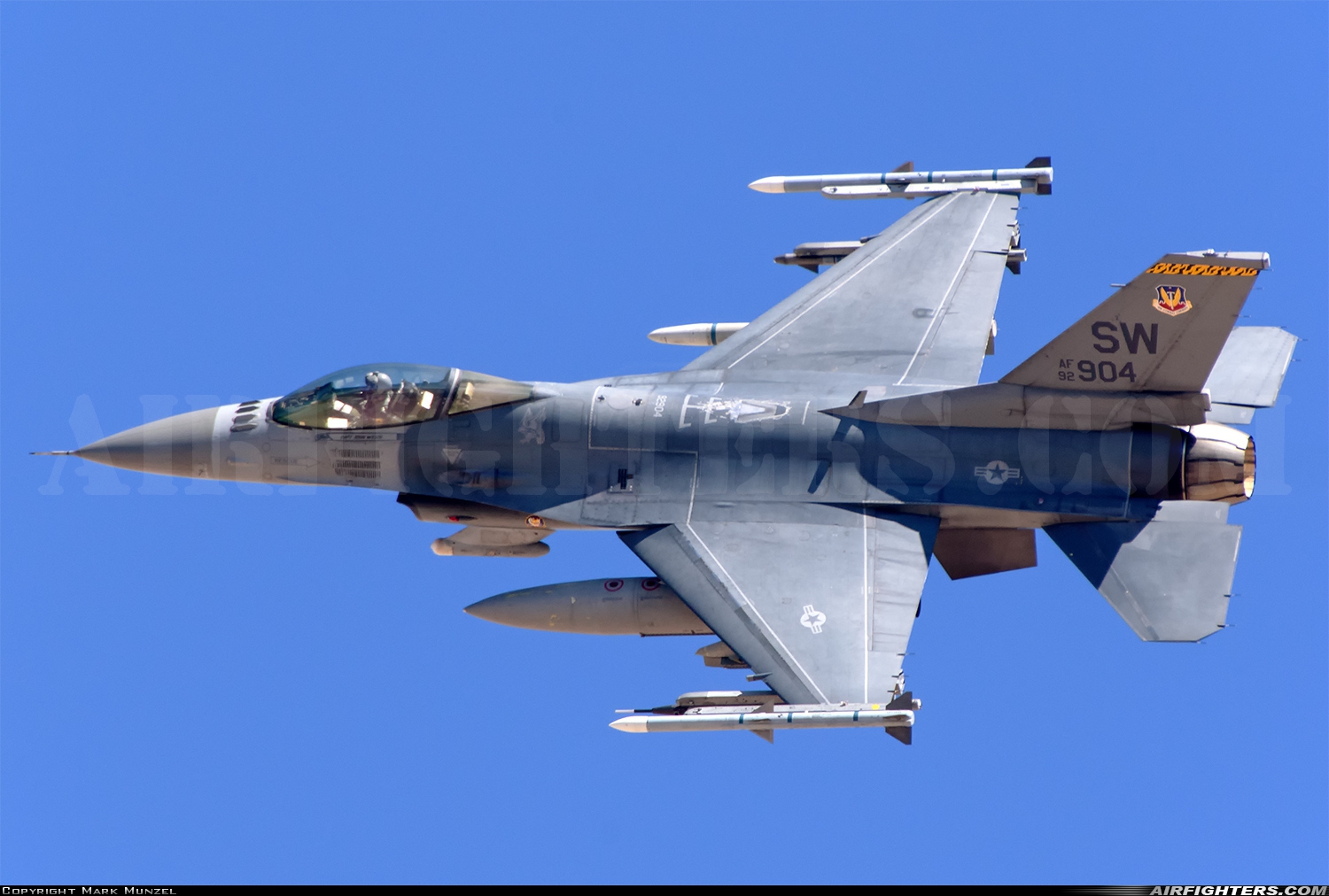 USA - Air Force General Dynamics F-16C Fighting Falcon 92-3904 at Las Vegas - Nellis AFB (LSV / KLSV), USA