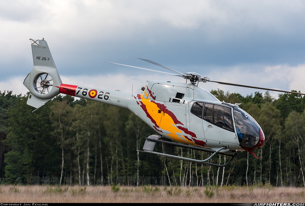 Spain - Air Force Eurocopter EC-120B Colibri HE.25-7 at Kleine Brogel (EBBL), Belgium