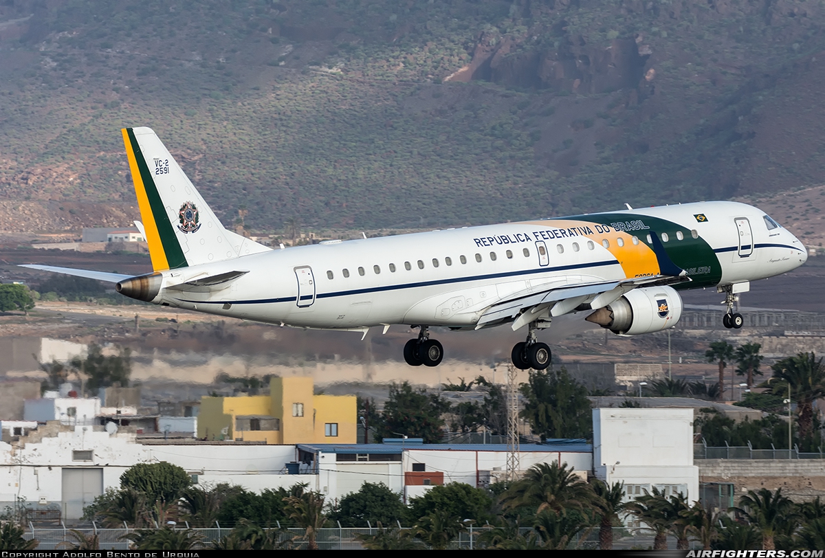 Brazil - Air Force Embraer VC-2 (ERJ-190AR) 2591 at Gran Canaria (- Las Palmas / Gando) (LPA / GCLP), Spain