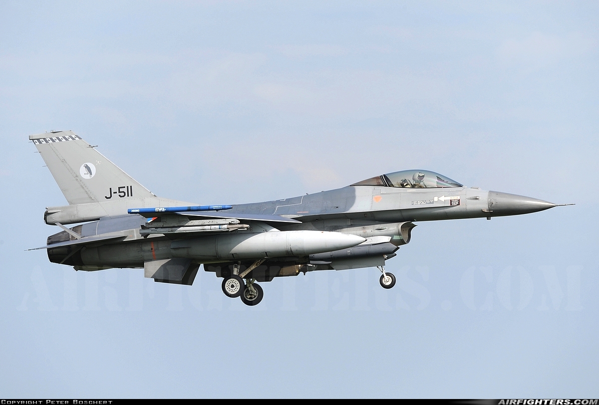 Netherlands - Air Force General Dynamics F-16AM Fighting Falcon J-511 at Leeuwarden (LWR / EHLW), Netherlands